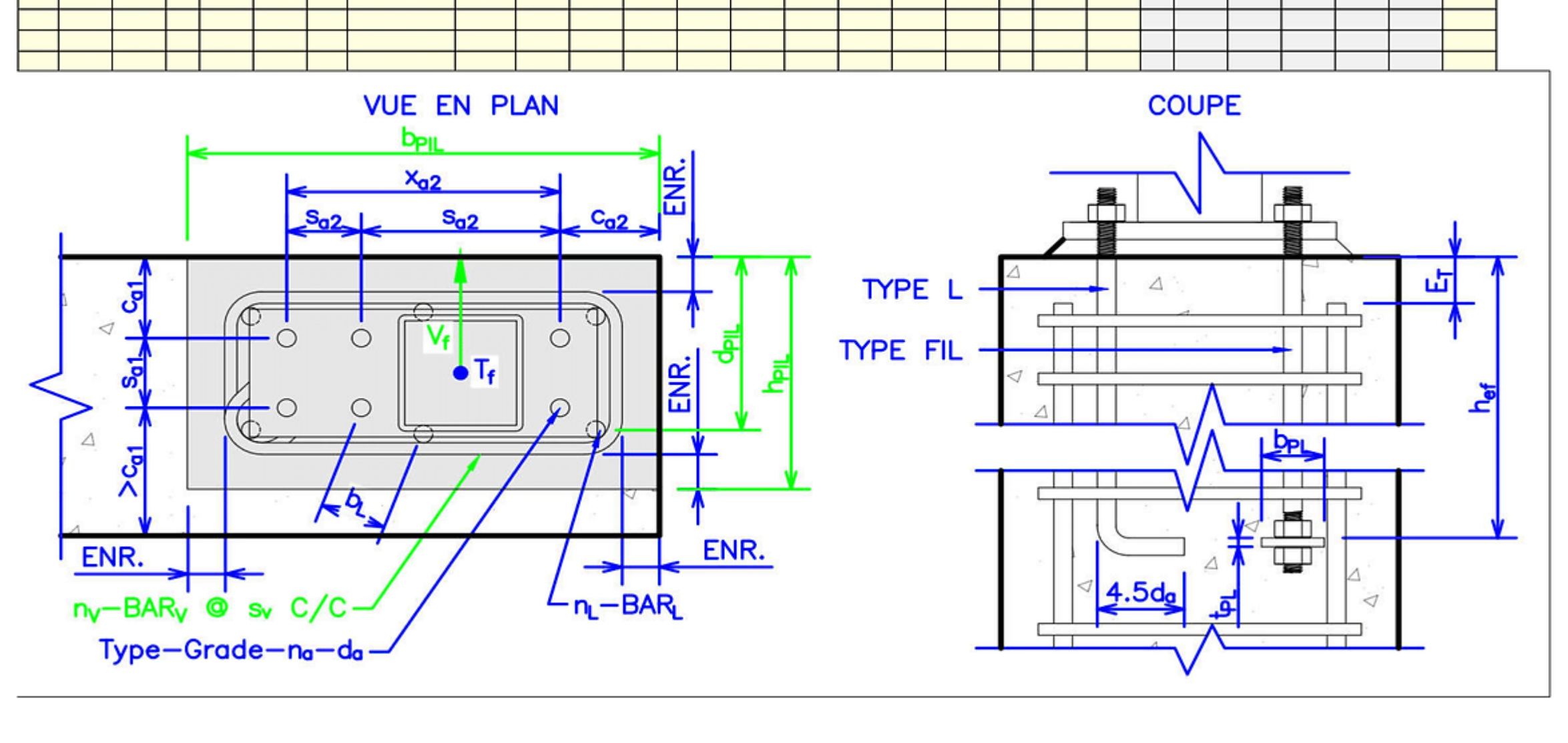 A custom structural calculation worksheet